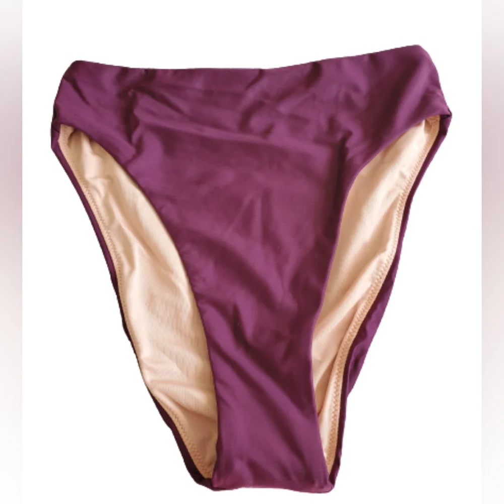 J.Crew high rise high cut bikini bottoms, xs, purple